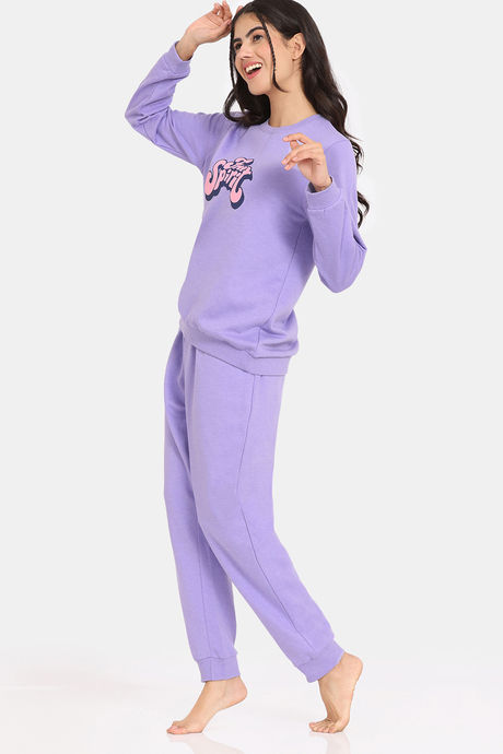 Rosaline Cozy Fits Knit Poly Loungewear Set - Violet Tulip — image 2